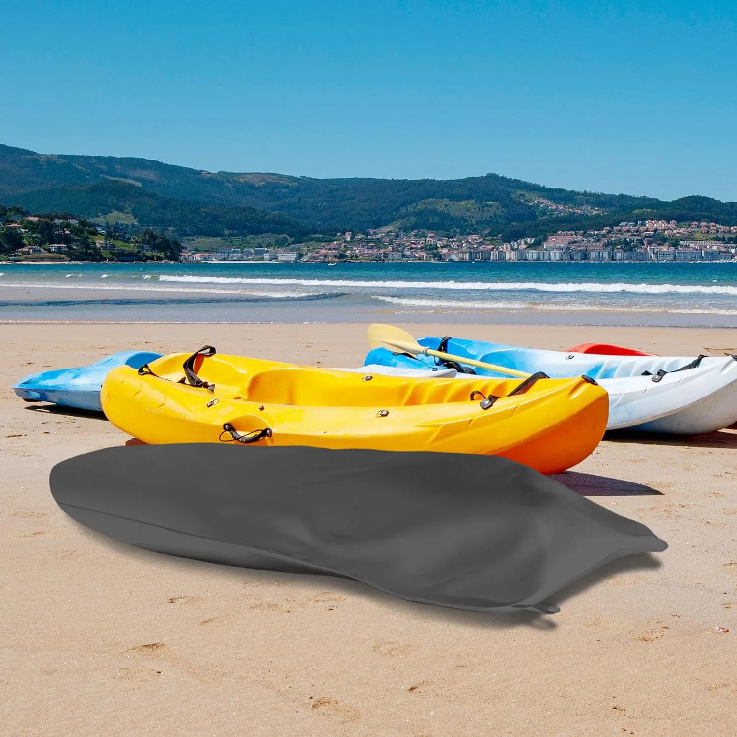 420D 13 ft Kayak Cover, Canoe, Boat, Paddle Board, Outdoor Waterproof, Dustproof, Grey
