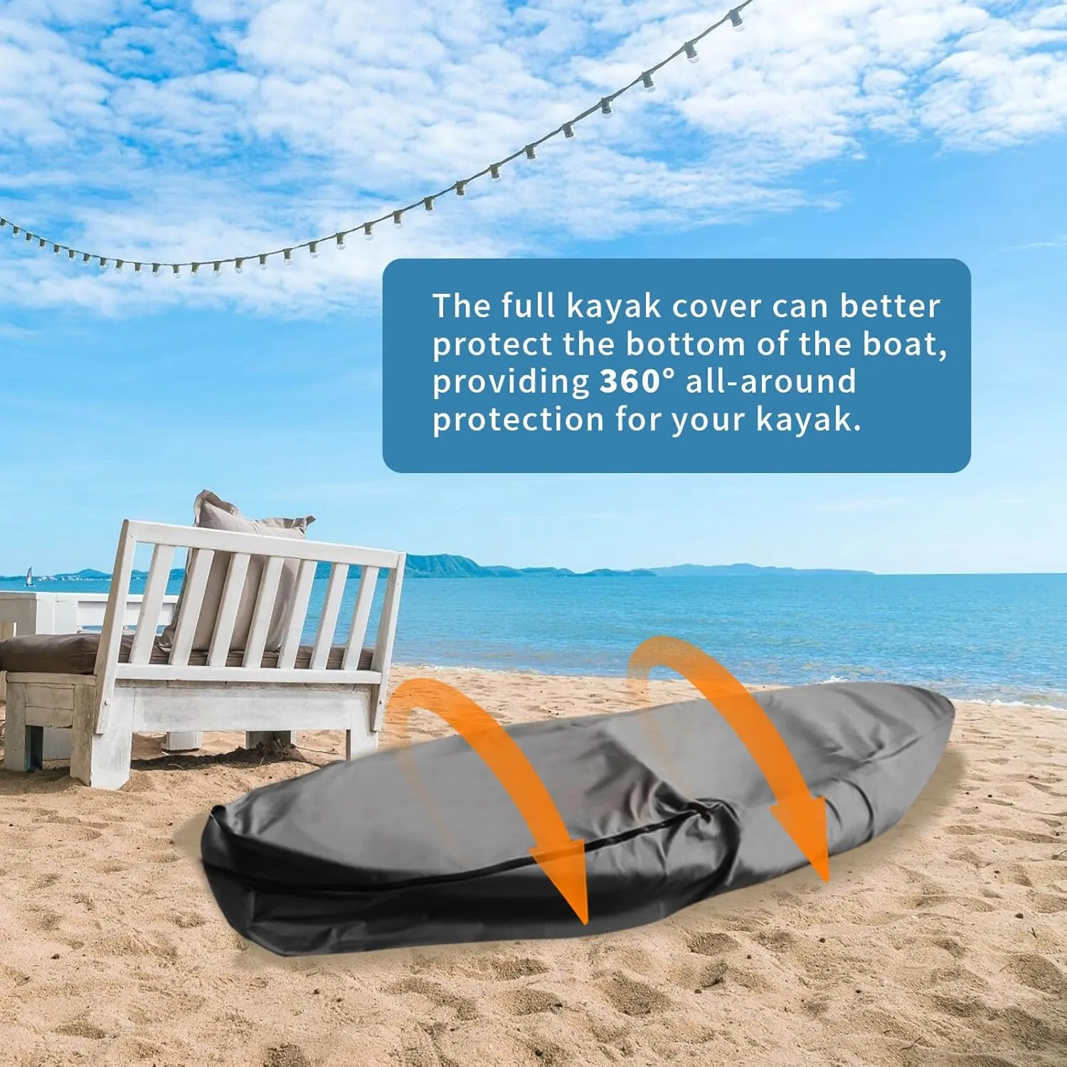 420D 13 ft Kayak Cover, Canoe, Boat, Paddle Board, Outdoor Waterproof, Dustproof, Grey
