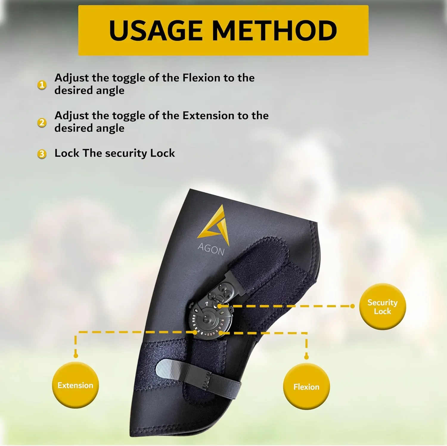 AGON Dog Elbow Brace for Elbow Support  Adjustable Hinge Stabilizer Dog Elbow Protector  Neoprene Elbow Support Brace with Hook and Loop Closure  Ideal for Dysplasia, Dislocation, Osteoarthritis