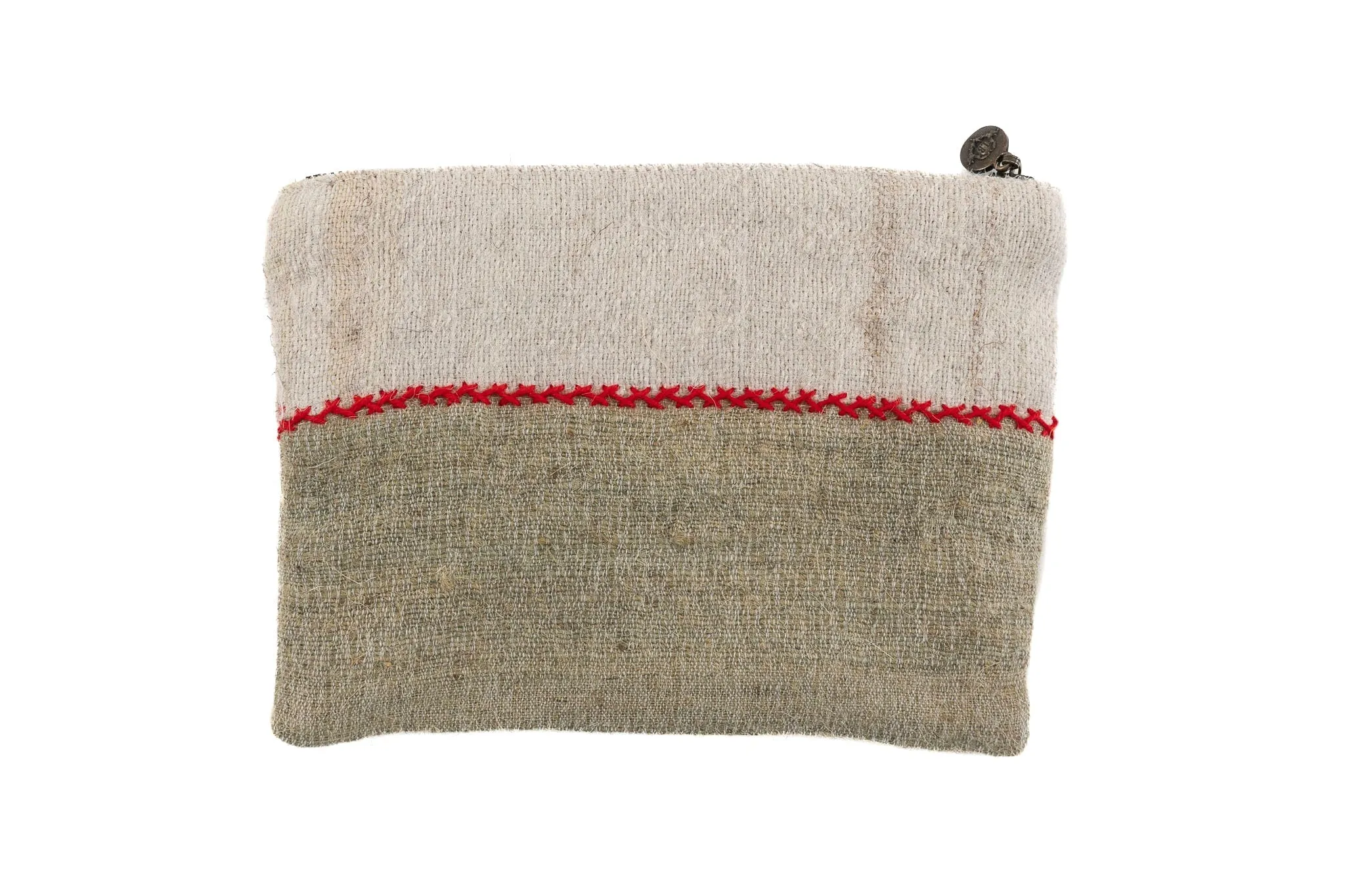 Bag: Handwoven wool, interior handwoven hemp lining - BG92