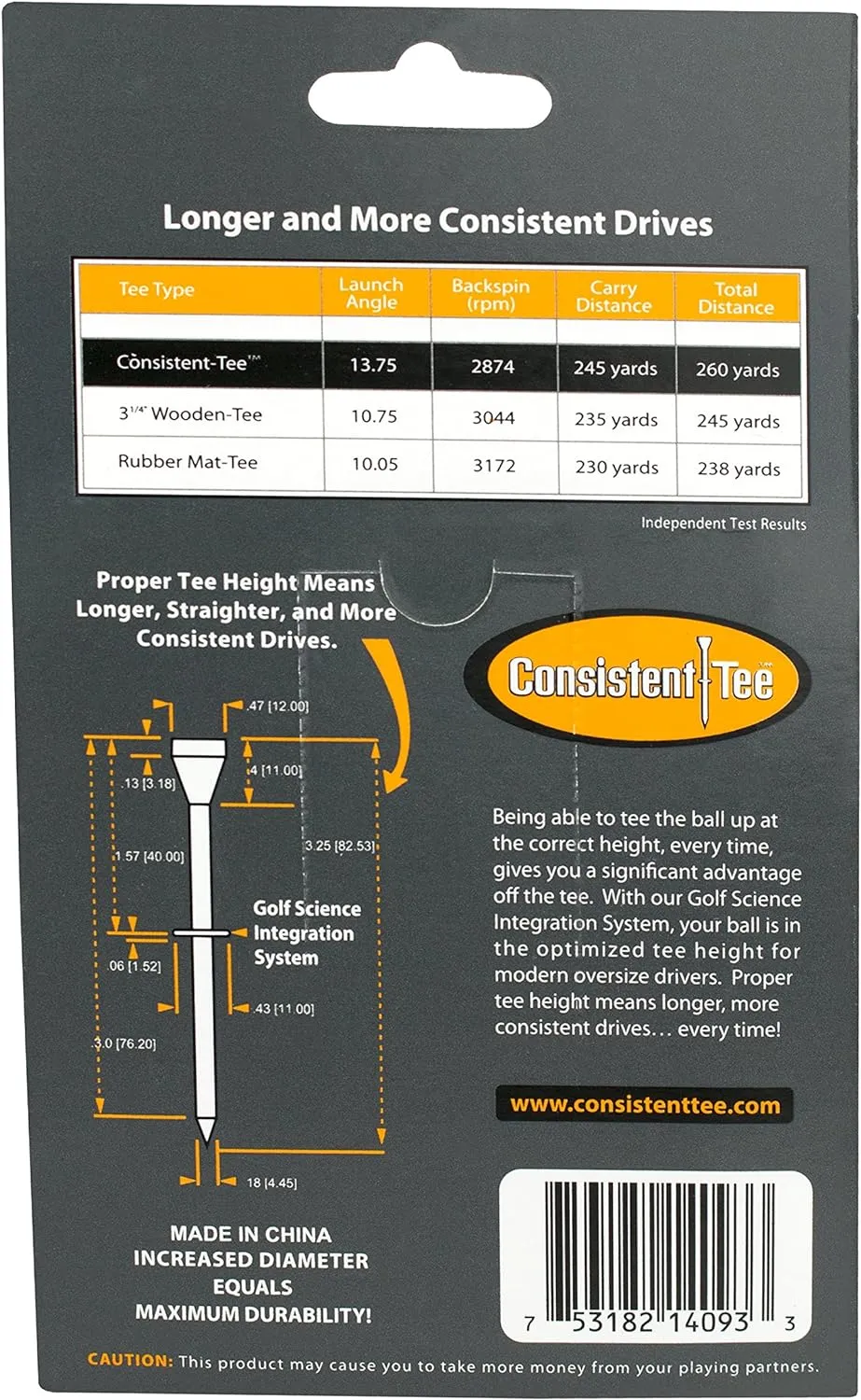 Beveled Biodegradable 3-1/4" 10-Pack Tees