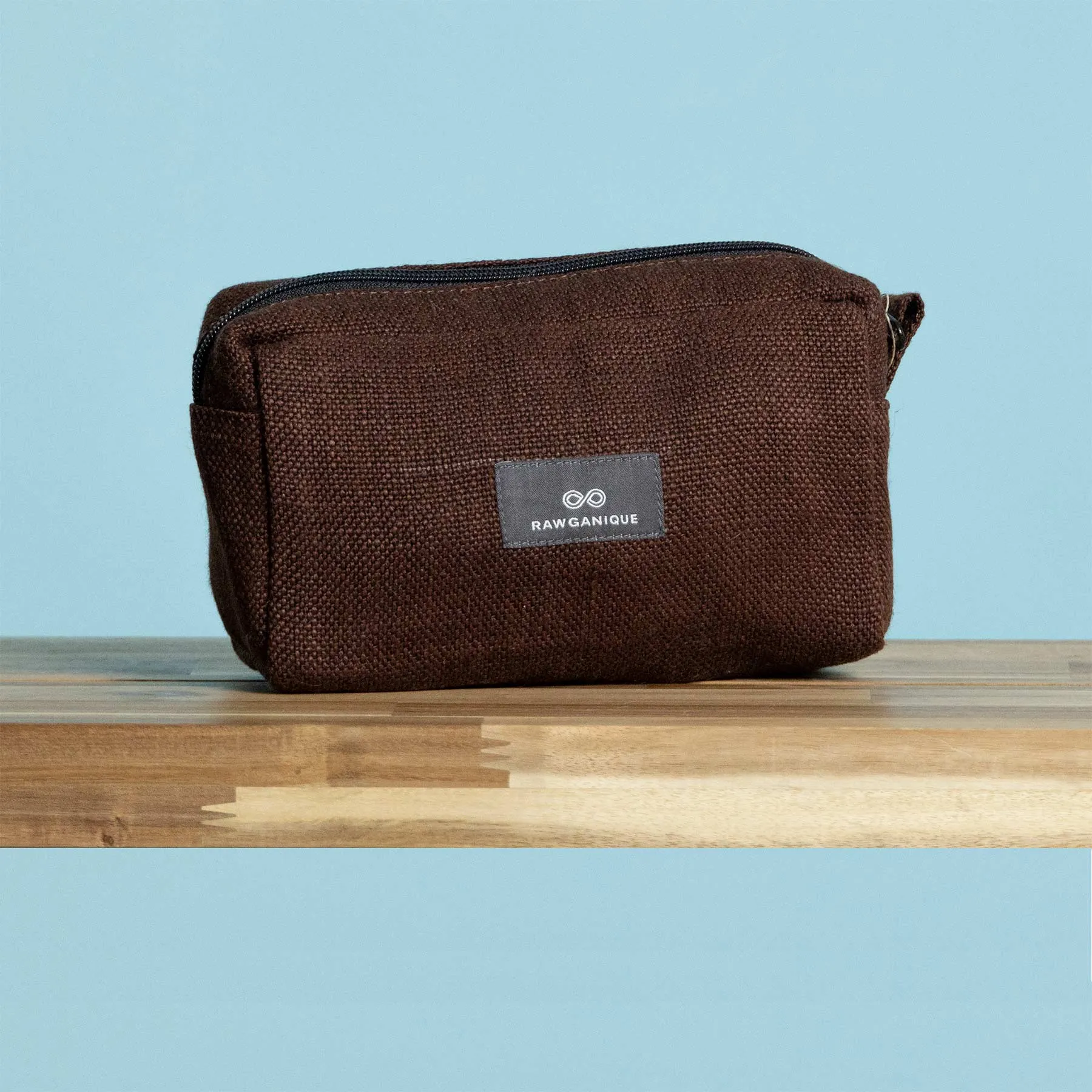 CAVENDISH 100% Organic Hemp Toiletries / Makeup Bag / Pencil Case / Stationary Bag (8x4x2) (Plastic-free)