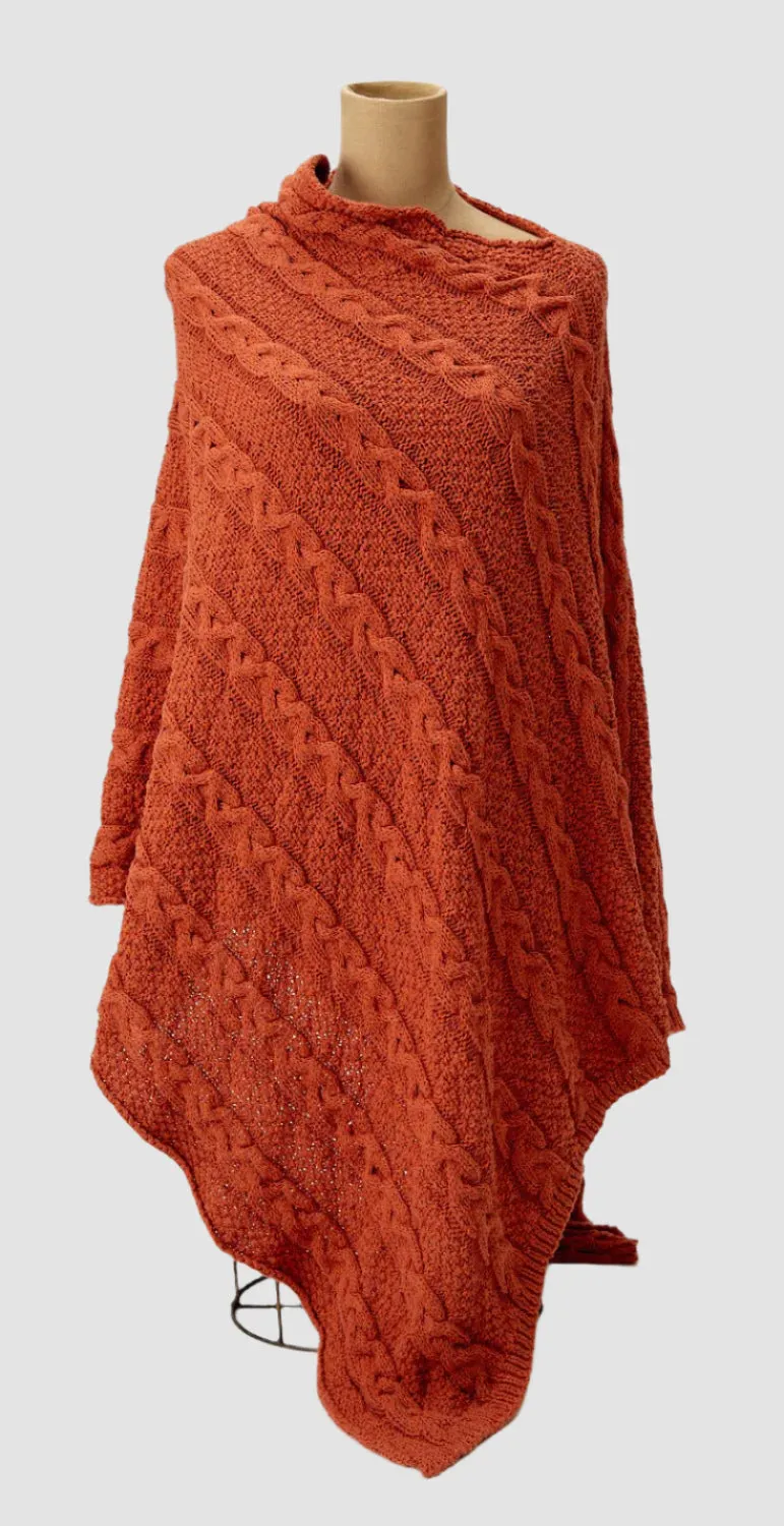 Chunky Cable Poncho