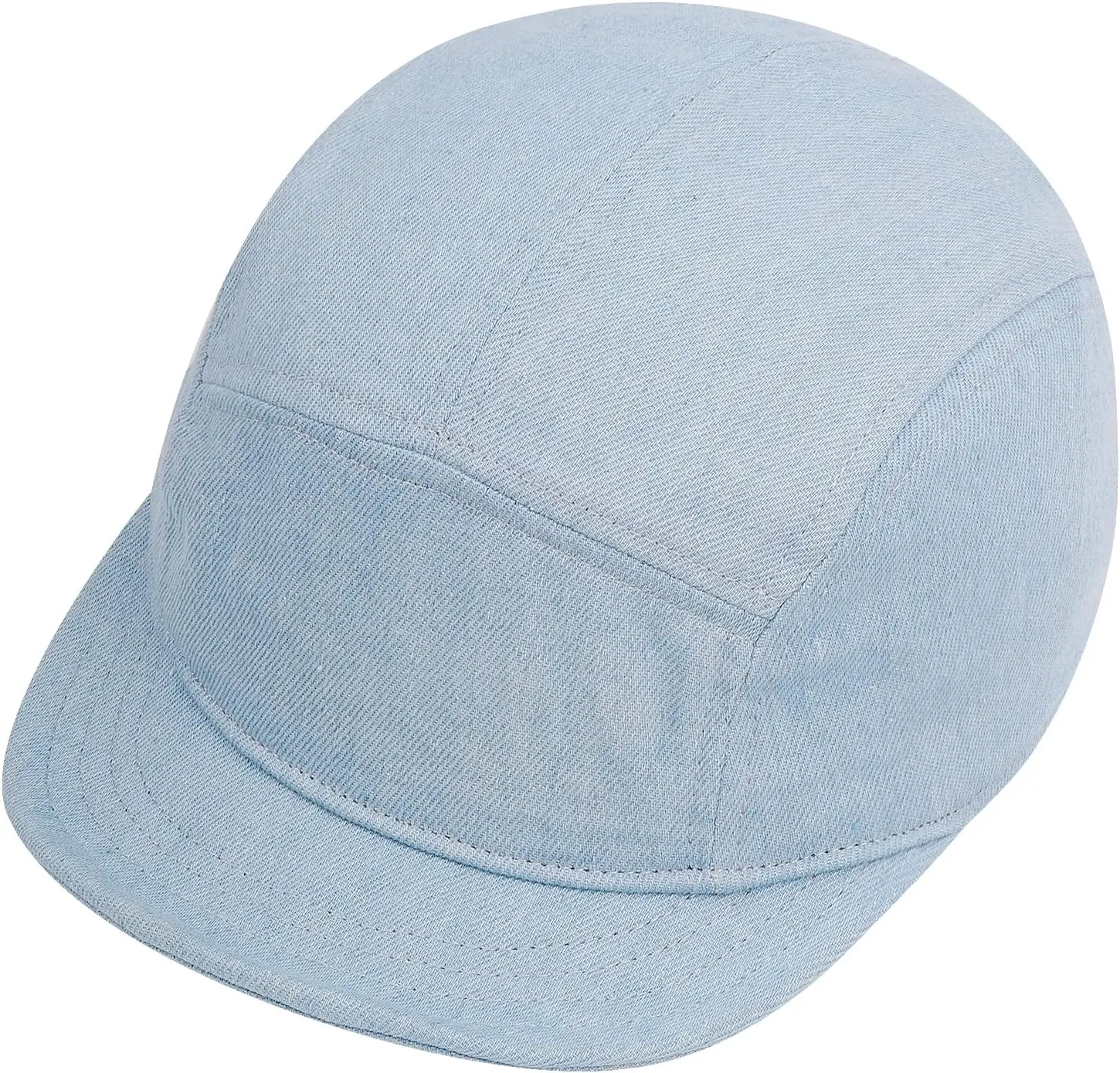 CLAPE Trucker 5 Panel Hat Short Bill Cadet Cap Denim Baseball Hat Unstructured Cotton Dad Hats Snapback Fitted Flat-Bill Cap