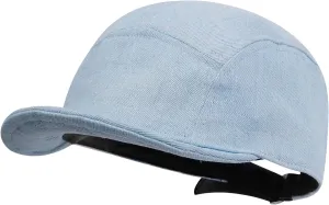 CLAPE Trucker 5 Panel Hat Short Bill Cadet Cap Denim Baseball Hat Unstructured Cotton Dad Hats Snapback Fitted Flat-Bill Cap