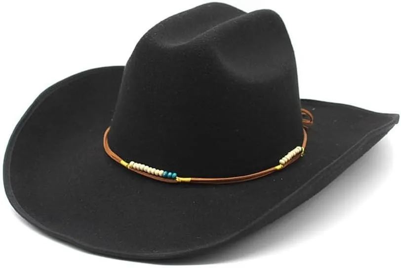 DHAEY Autumn and Winter New British Style Woolen Jazz Hat, 9.5cm Large Brim Hat, Fashion Curled Brim Felt Hat Luopan Caps & Hats (Color : C8, Size : 56-58cm)