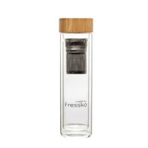 Double Walled Glass Flask with Tea Infuser | 500ml, Insulated, Leak-Proof