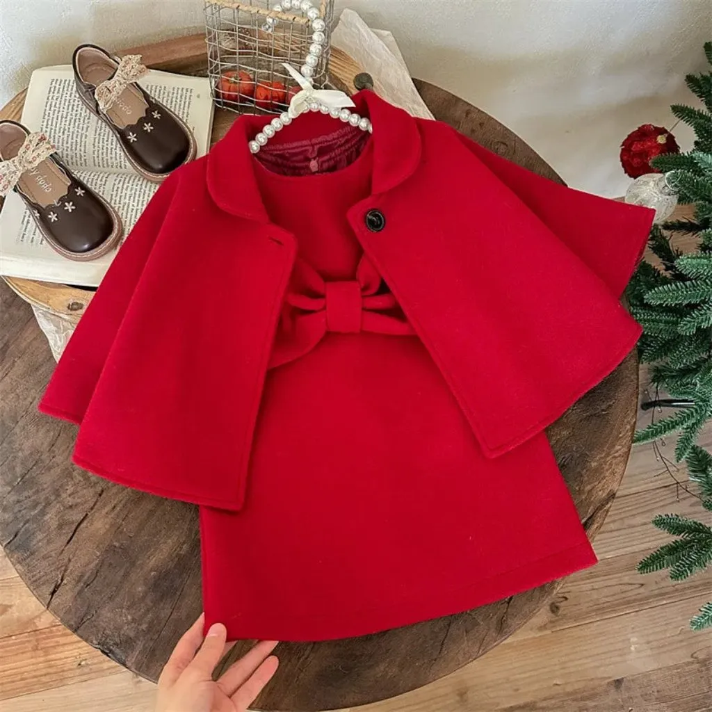 Festive Red 2-Piece Set for Little Girls