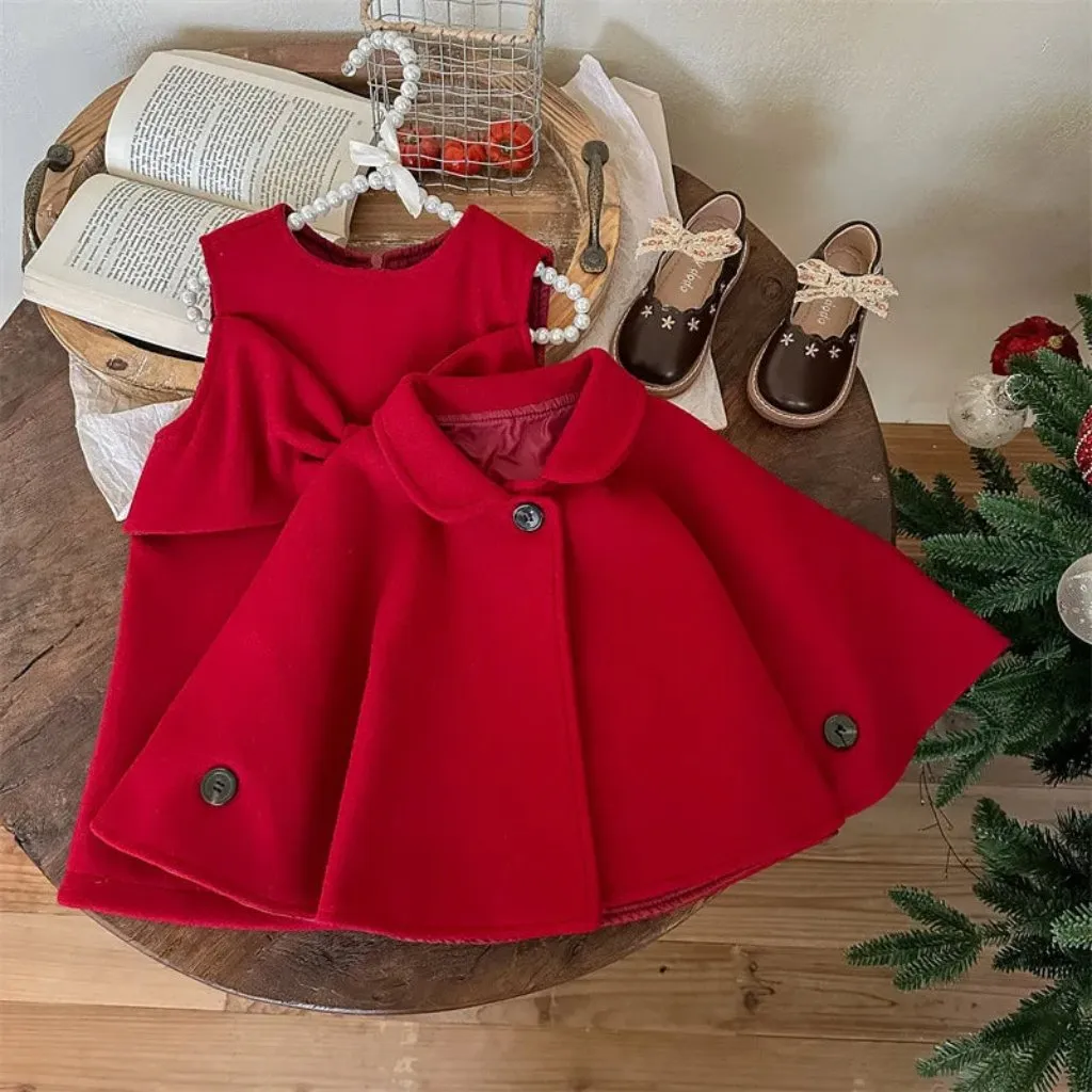Festive Red 2-Piece Set for Little Girls