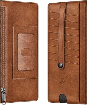 Fintie Slim Credit Card Wallet Holder Change Pouch, RFID Blocking Business Cards Cases with Zipper Pocket for Cash, Coin, Receipt