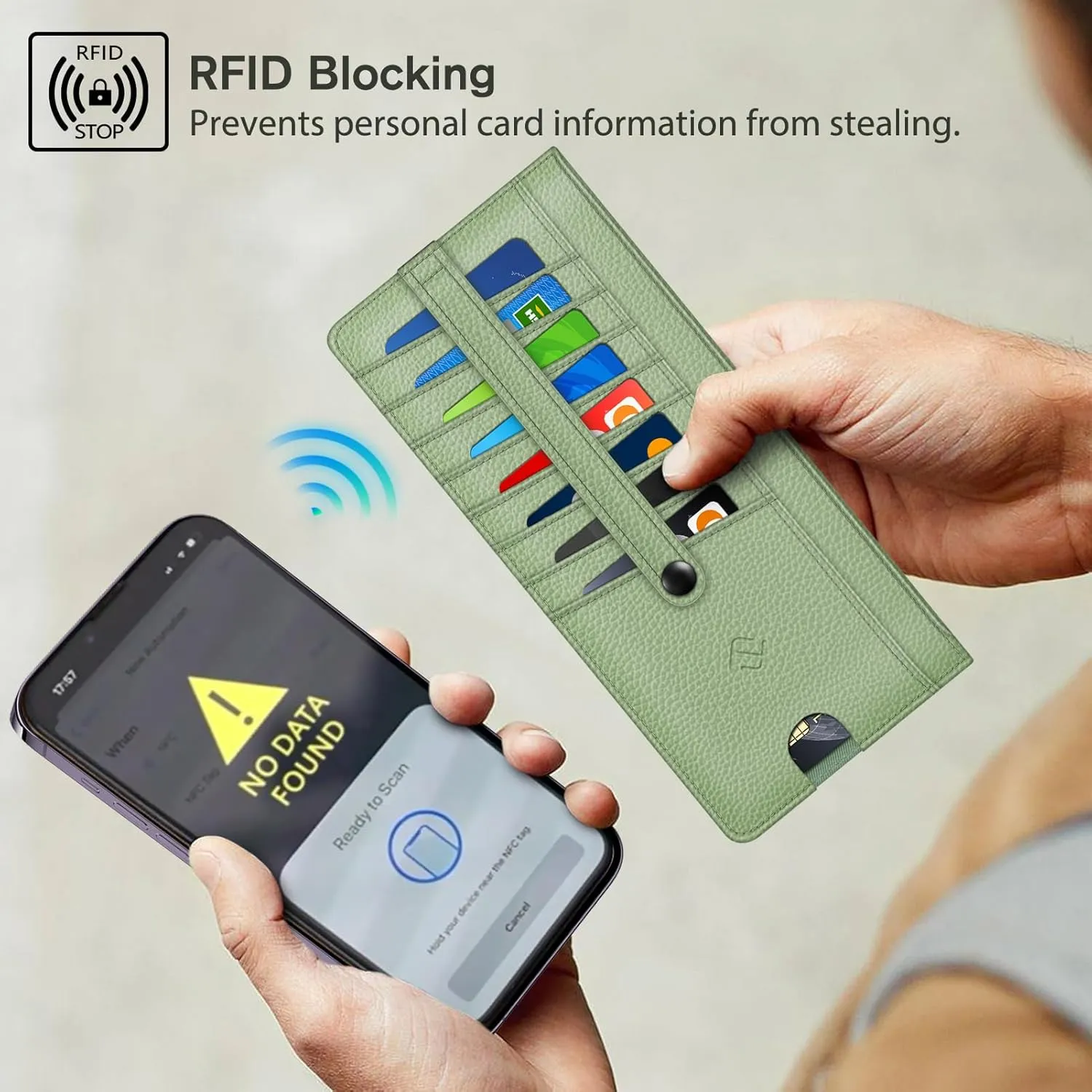 Fintie Slim Credit Card Wallet Holder Change Pouch, RFID Blocking Business Cards Cases with Zipper Pocket for Cash, Coin, Receipt