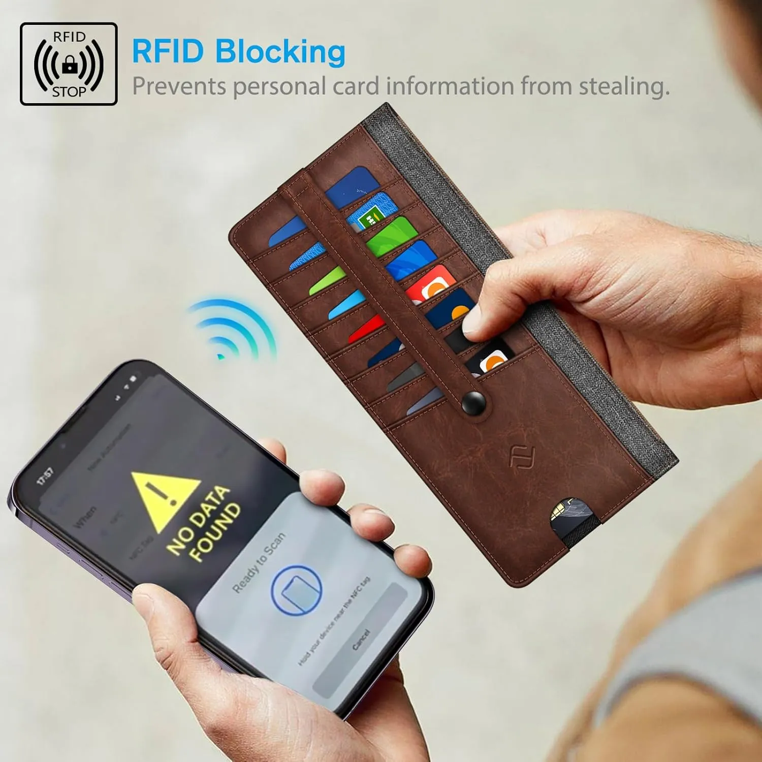 Fintie Slim Credit Card Wallet Holder Change Pouch, RFID Blocking Business Cards Cases with Zipper Pocket for Cash, Coin, Receipt