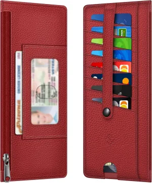 Fintie Slim Credit Card Wallet Holder Change Pouch, RFID Blocking Business Cards Cases with Zipper Pocket for Cash, Coin, Receipt
