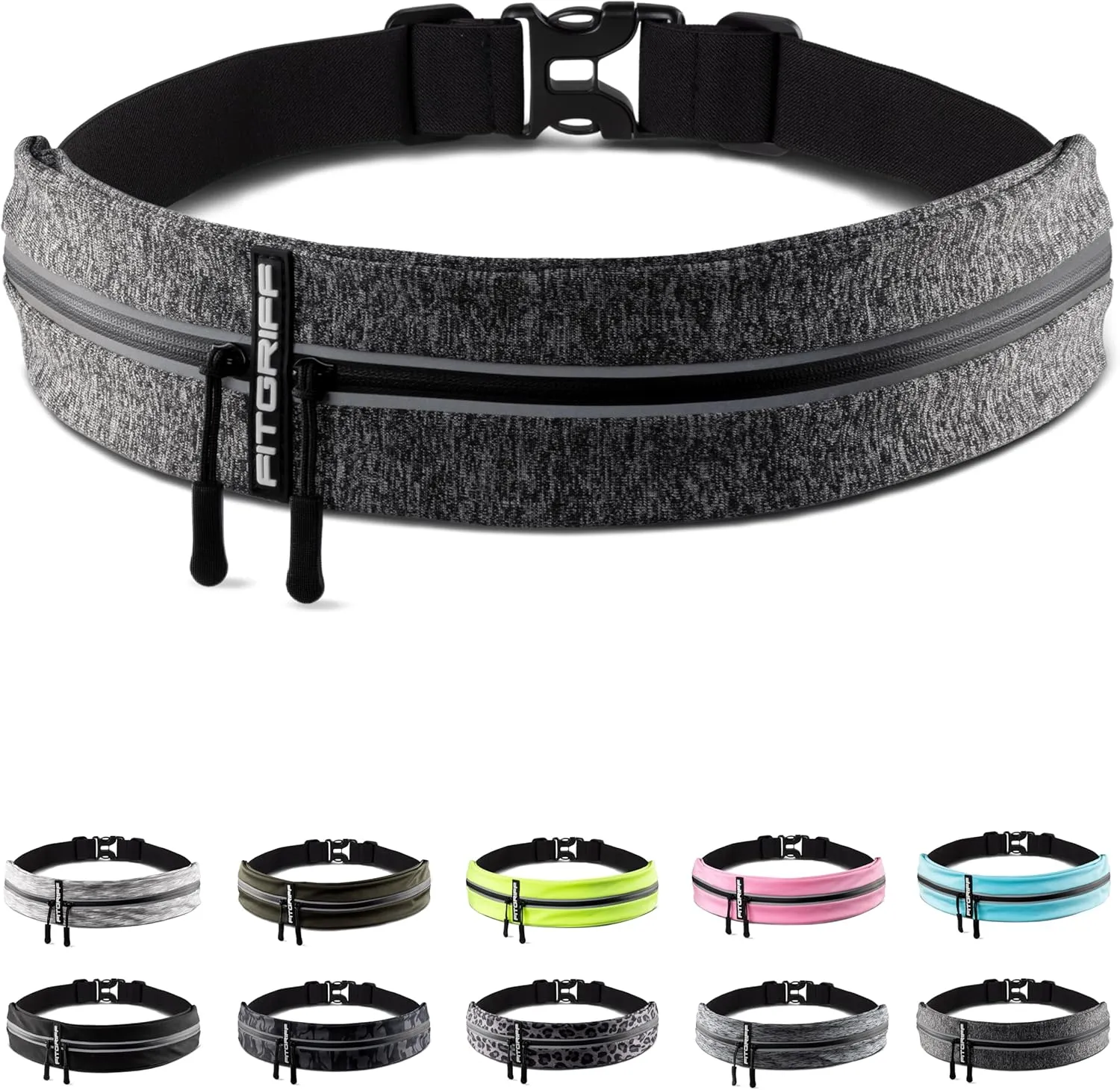 Fitgriff Running Belt for Men & Women - Secure Jogging Pouch for Phone, Keys & Essentials - For All Cell Phones
