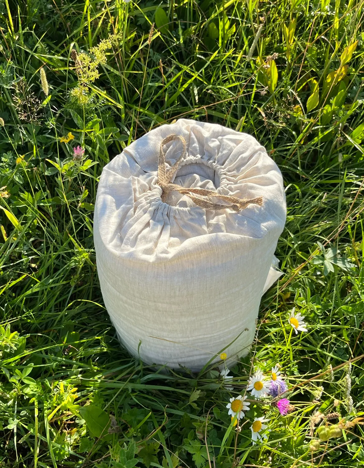 HEMP Sleeping Bag Hemp Fabric filled Organic Hemp Fiber Filler Hand Made non-dyed, unbleached eco friendly sleep bag