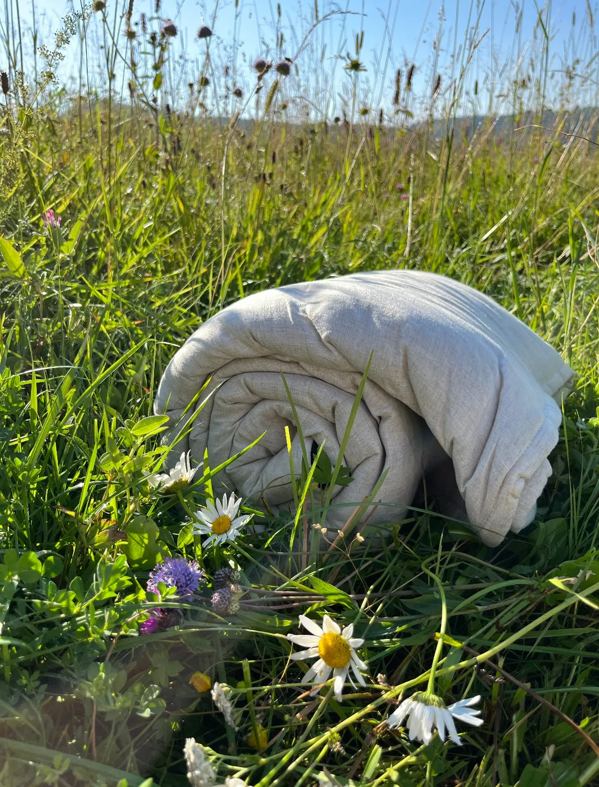 HEMP Sleeping Bag Hemp Fabric filled Organic Hemp Fiber Filler Hand Made non-dyed, unbleached eco friendly sleep bag