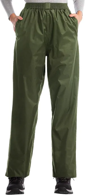 iCreek Women's Rain Pants Waterproof Hiking Pants Windproof Lightweight Over Pants Work Rain Outdoor for Golf, Fishing