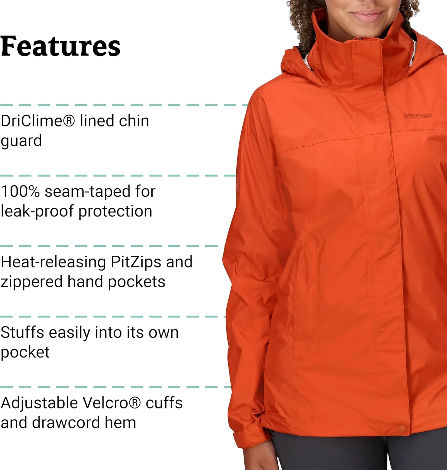 MARMOT Womens Precip Eco Lightweight & Waterproof Rain Jacket