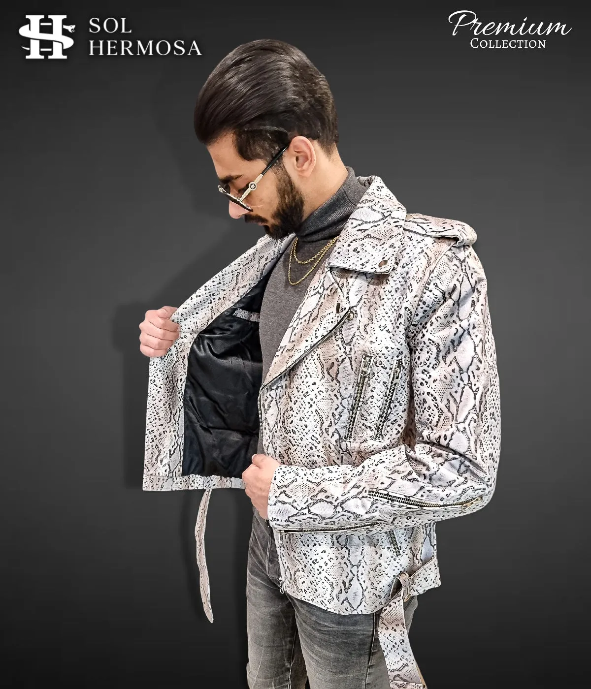 Men's Snake Leather Jacket - Hermes