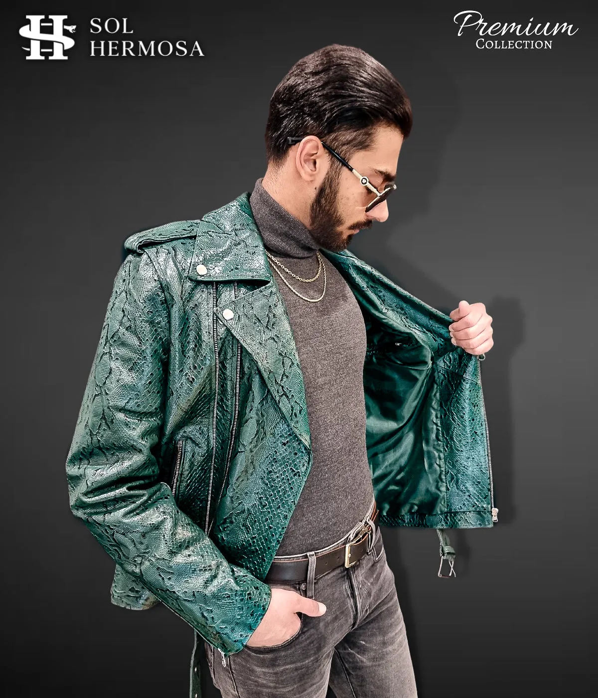 Men's Snake Leather Jacket - Hermes