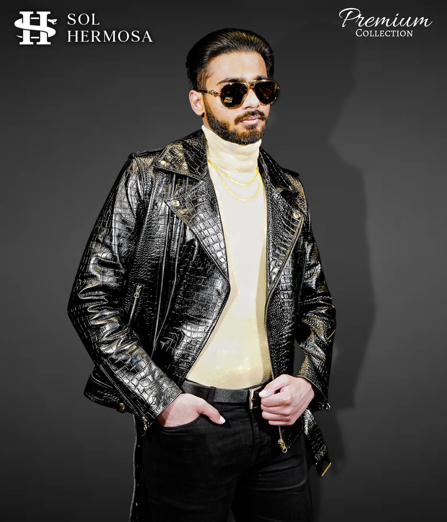Men's Snake Leather Jacket - Hermes