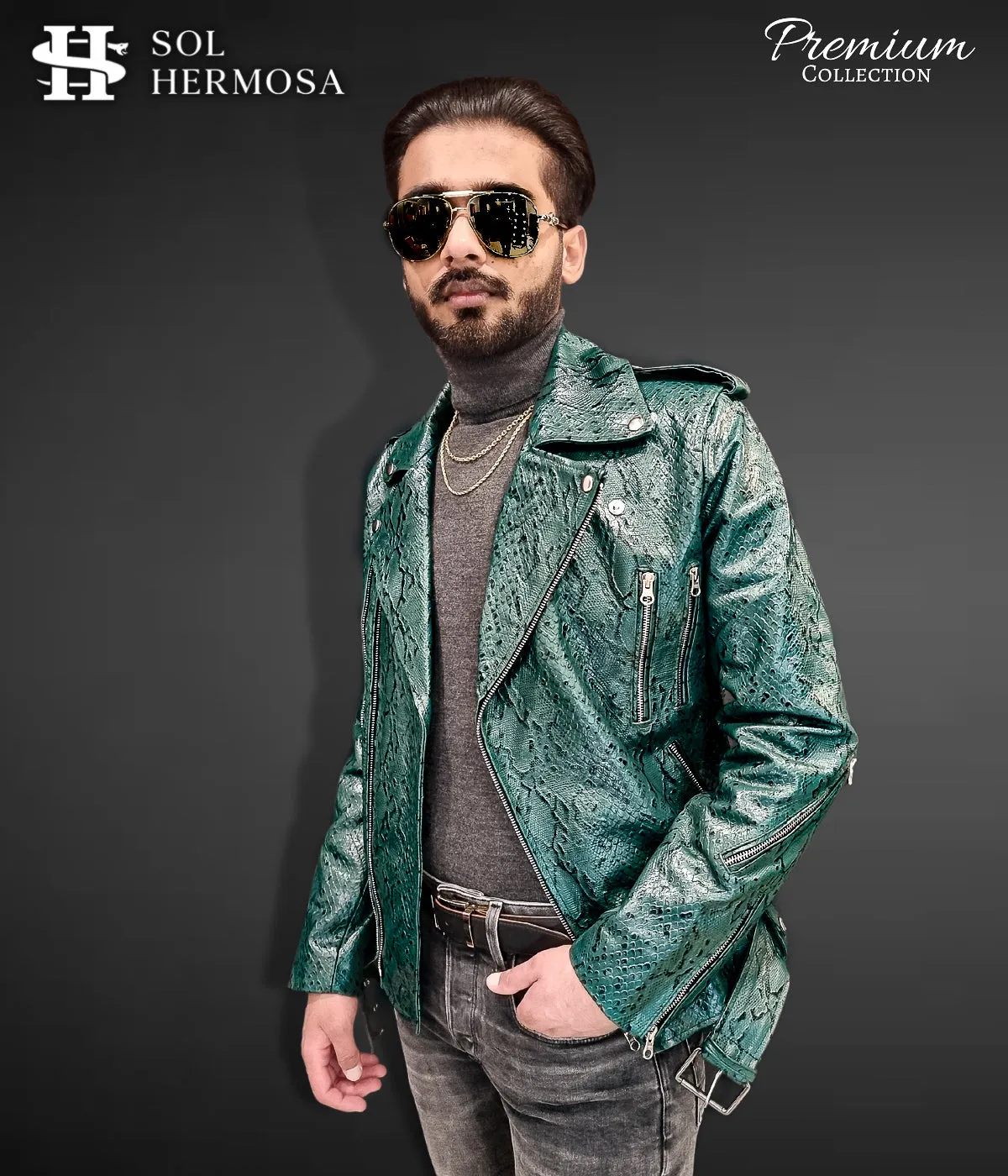Men's Snake Leather Jacket - Hermes