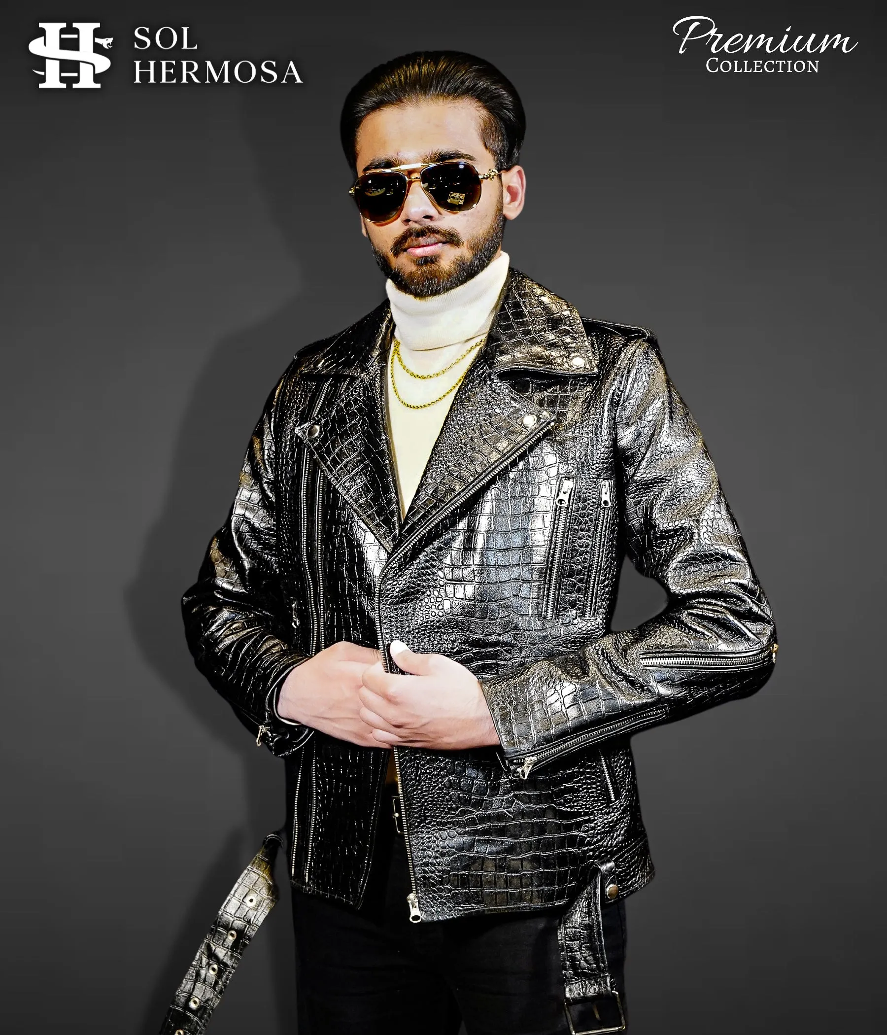 Men's Snake Leather Jacket - Hermes