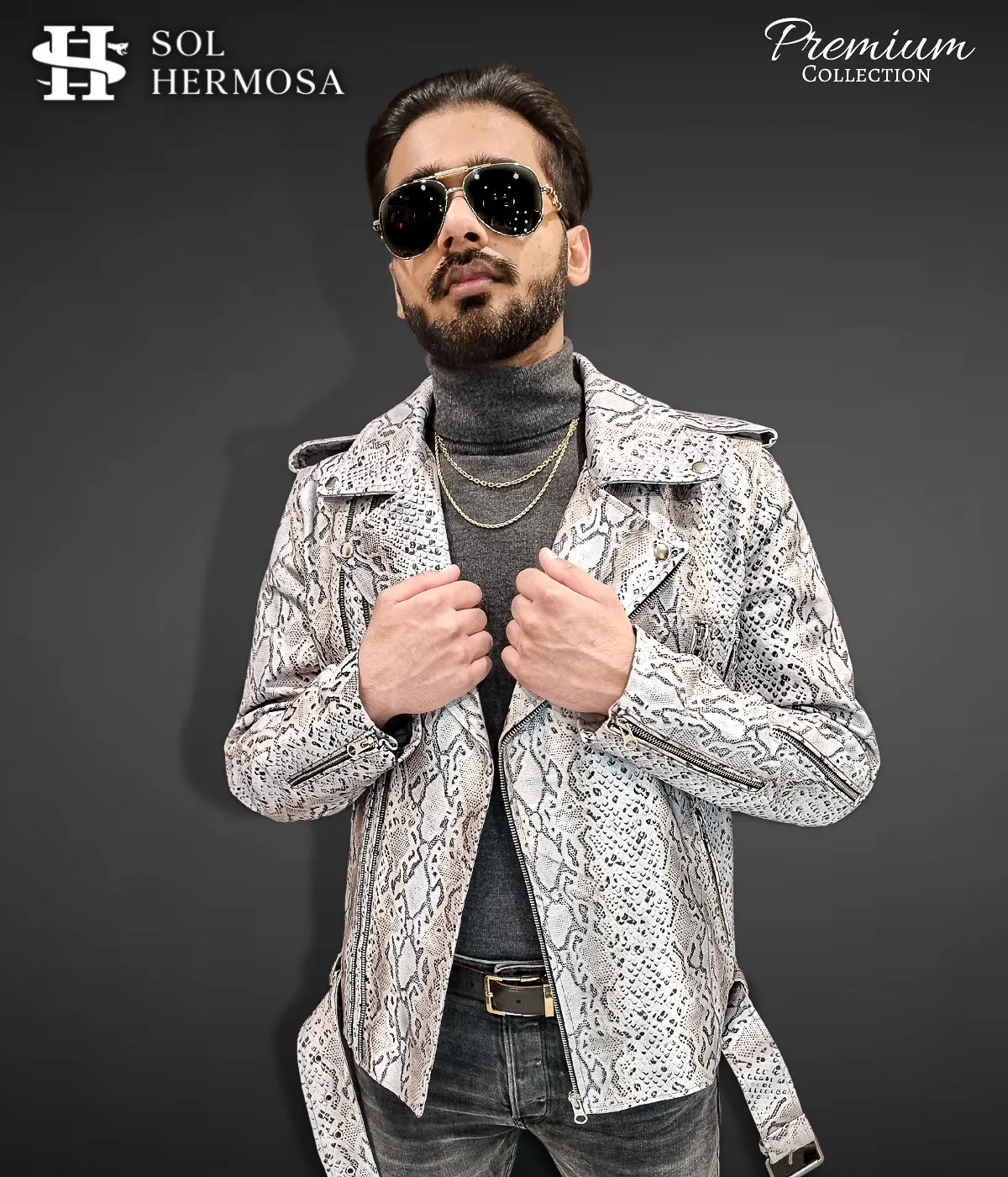 Men's Snake Leather Jacket - Hermes