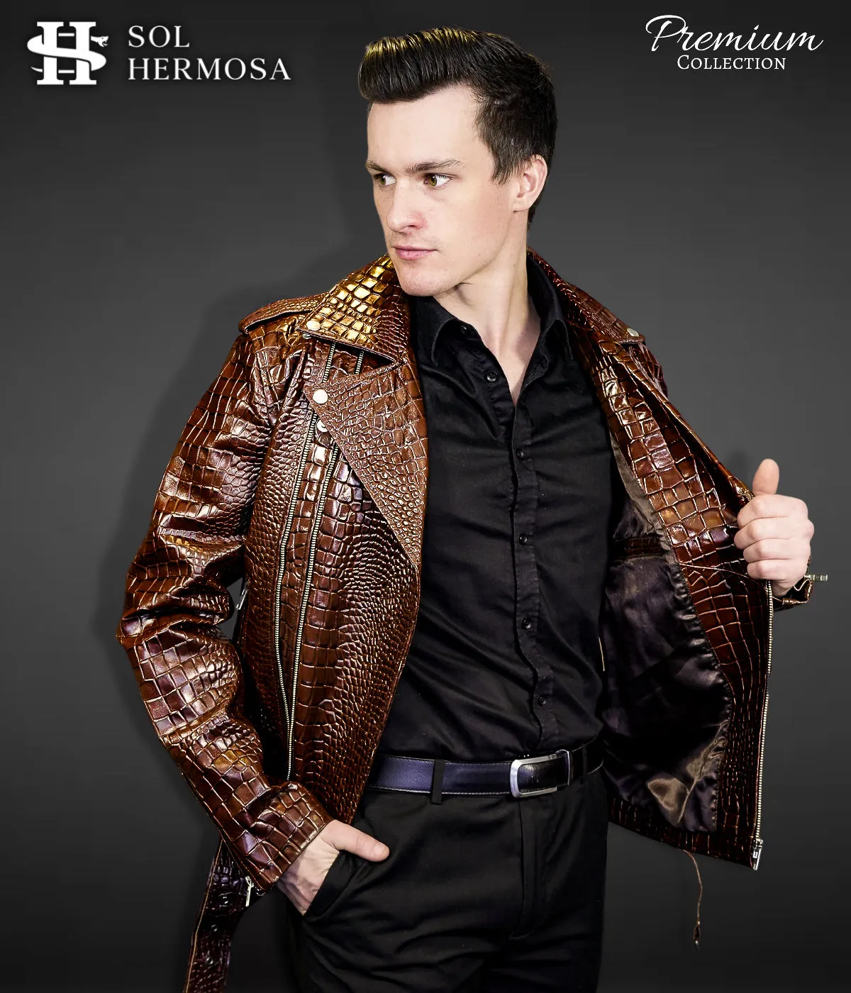 Men's Snake Leather Jacket - Hermes