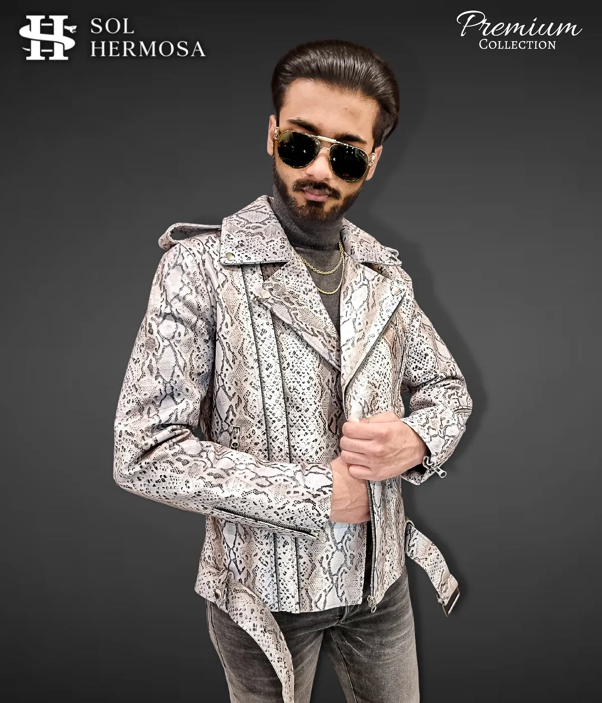 Men's Snake Leather Jacket - Hermes