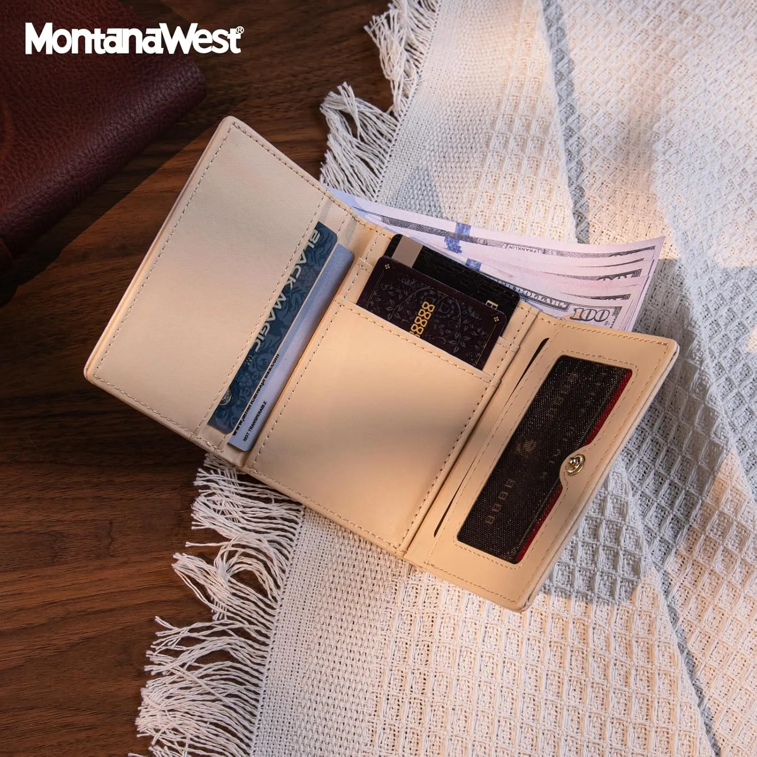 Montana West Small Wallet Women Trifold RFID Credit Card Holder Slim Womens Pocket Wallet with ID Window