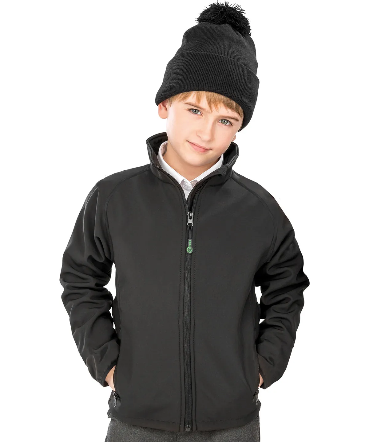 Navy - Recycled 2-layer printable junior softshell