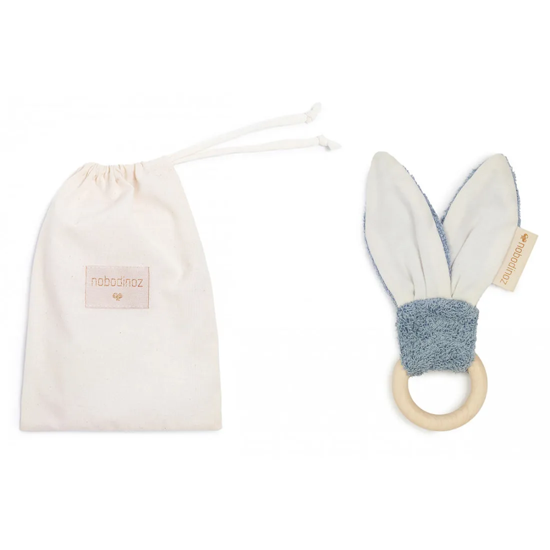 nobodinoz Bunny Teether Ring Blue