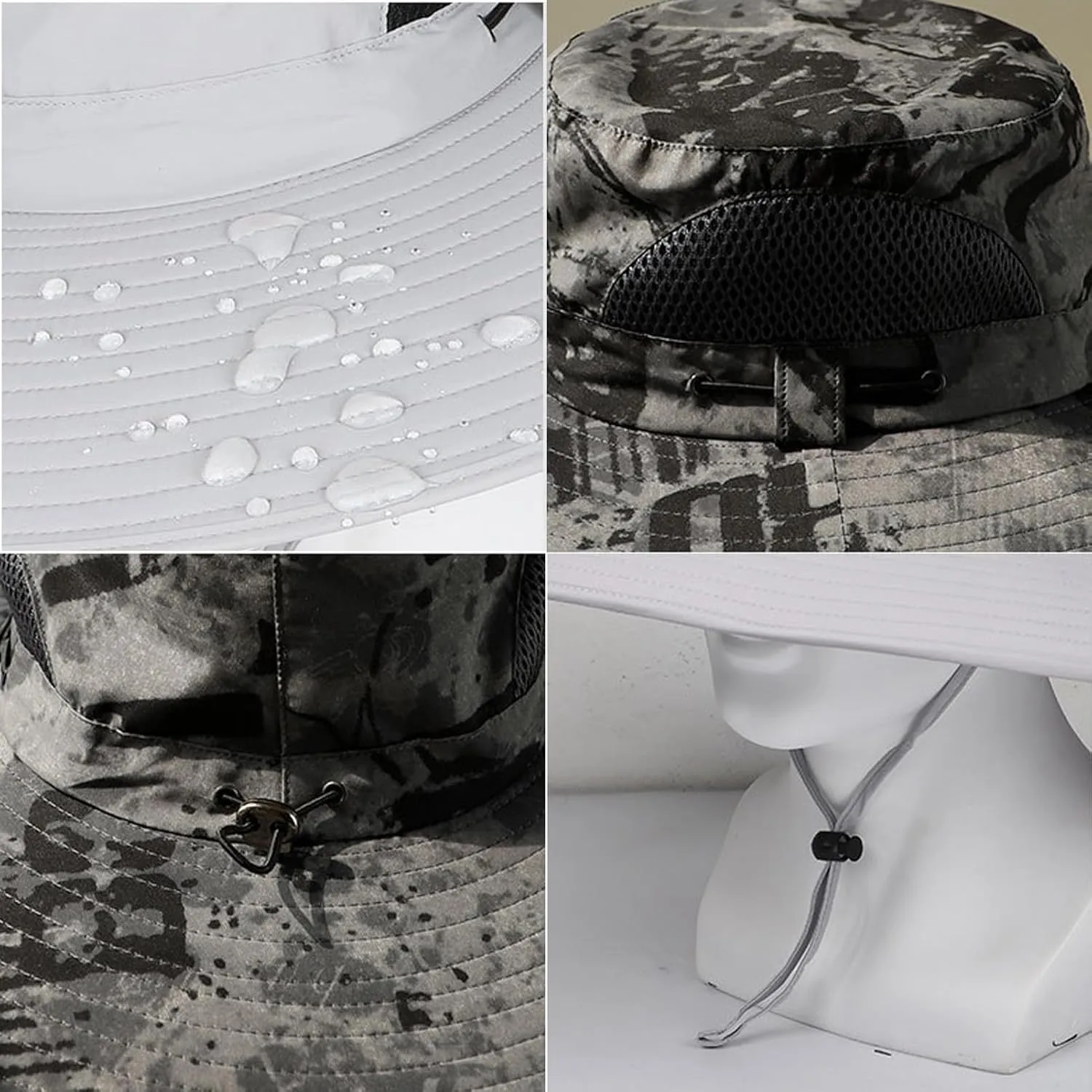 Outdoor Wide Brim Solar Fan Sun Hat for Men and Women With 2 Fans - Fishing Hat