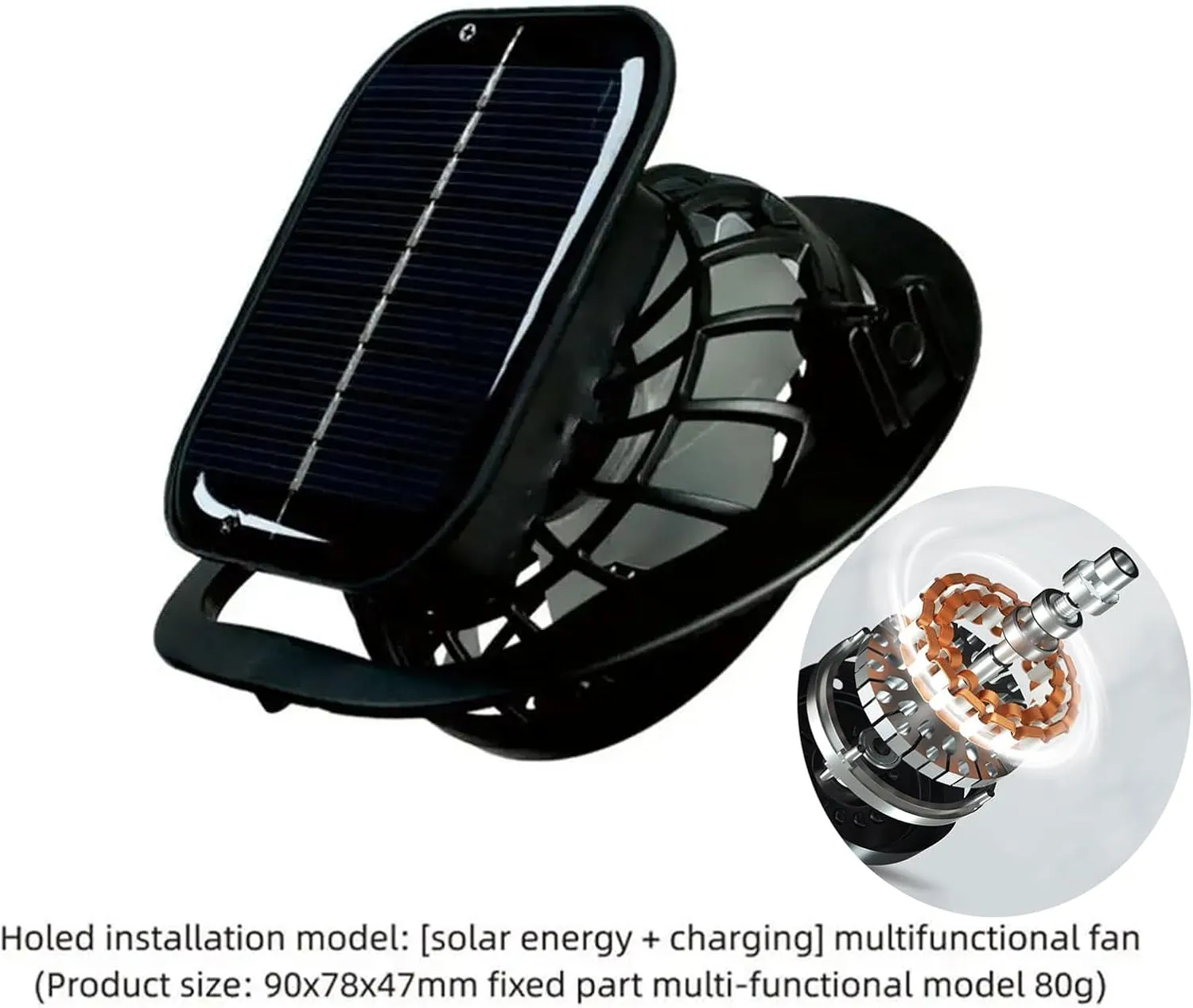 Outdoor Wide Brim Solar Fan Sun Hat for Men and Women With 2 Fans - Fishing Hat