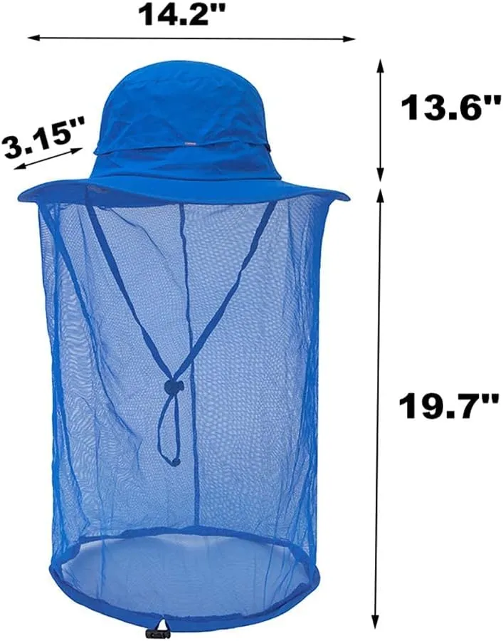 Peicees Head Net Hat for Men Women Adventure Fishing Hat Safari Hat for Hunting Camping Hiking