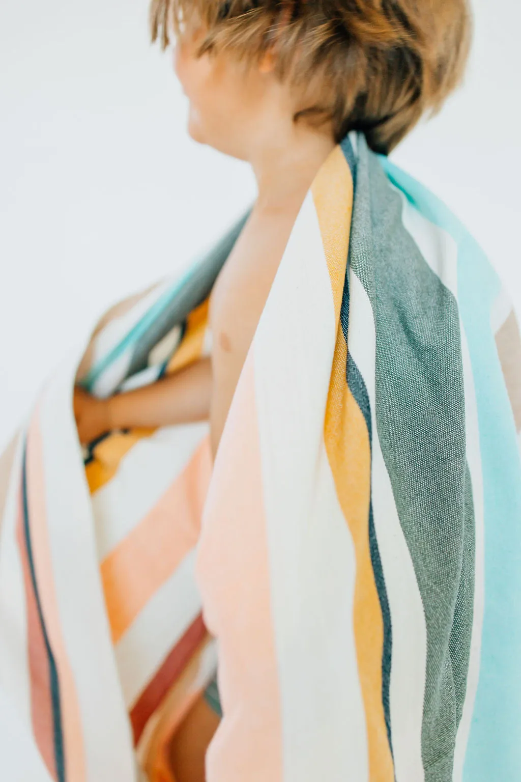Rainbow Bath-to-Beach Bamboo   Organic Cotton Towel