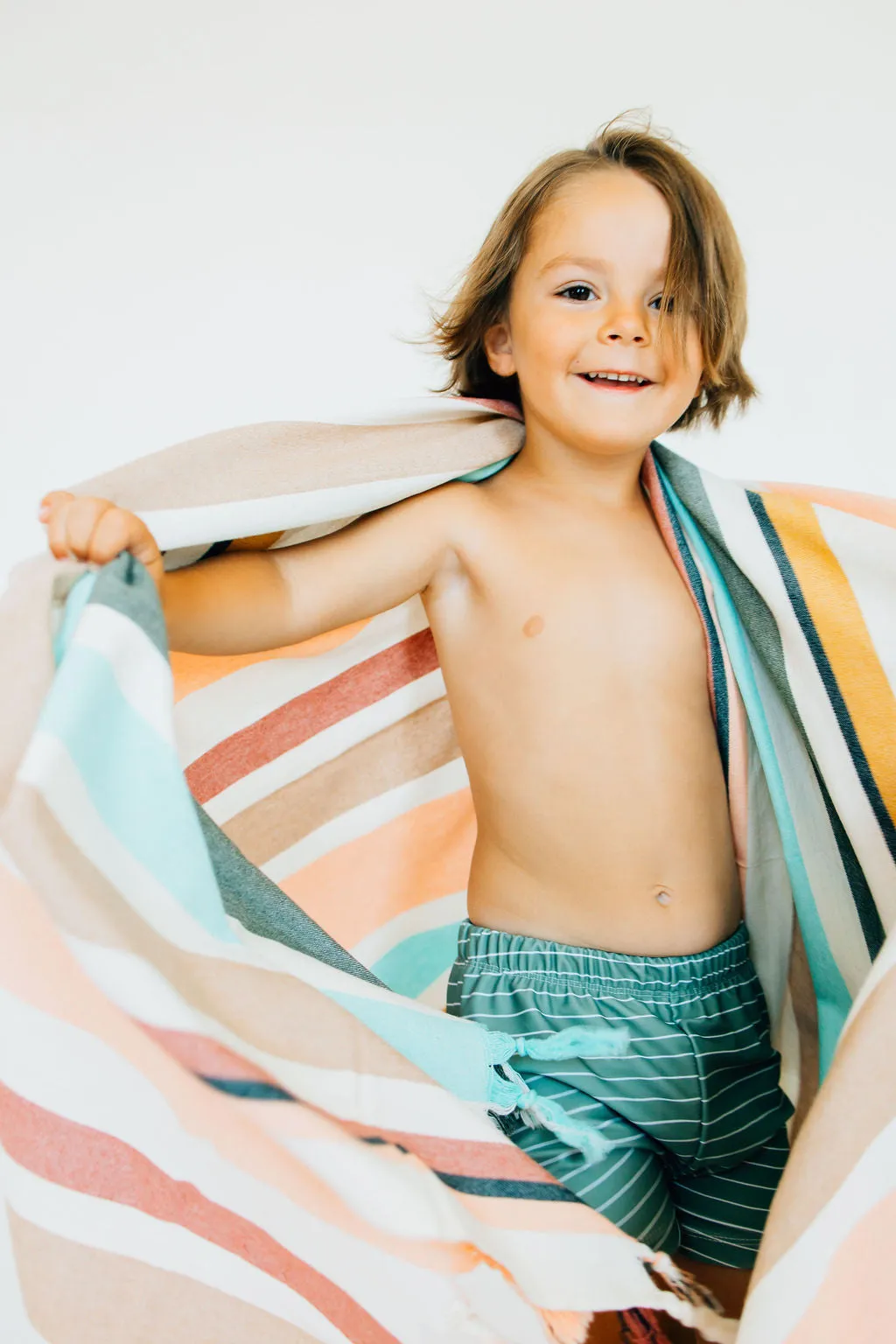 Rainbow Bath-to-Beach Bamboo   Organic Cotton Towel