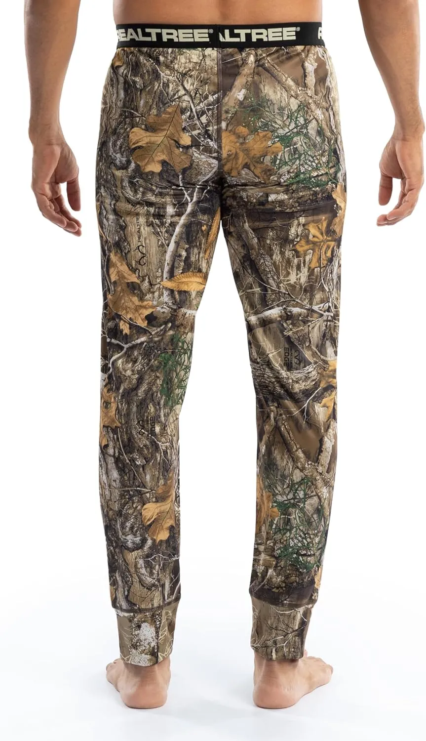 Realtree Men's Polyester Performance Baselayer Thermal Underwear Long Johns Bottom