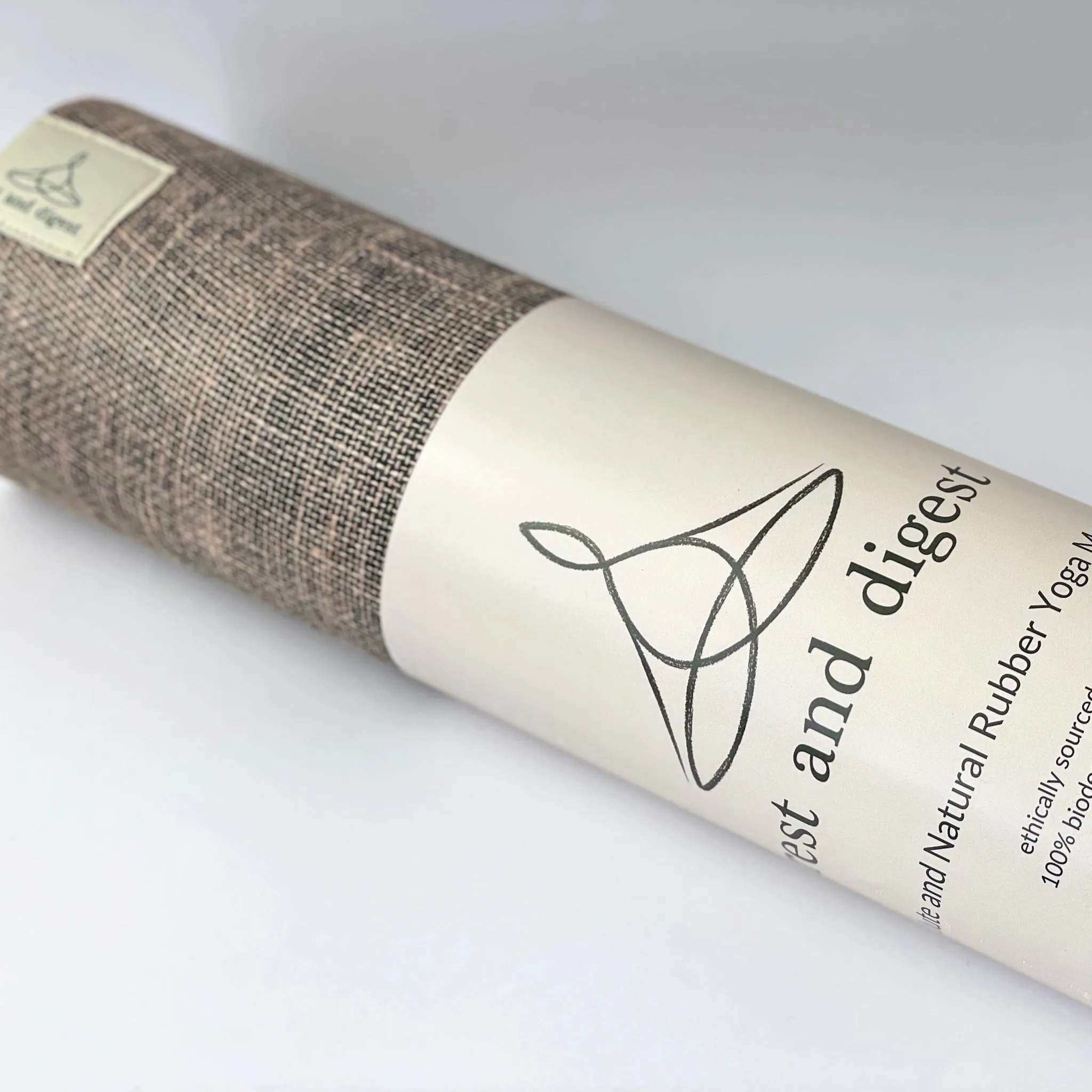 Rest and Digest Jute and Natural Rubber Yoga Mat and Carry Strap