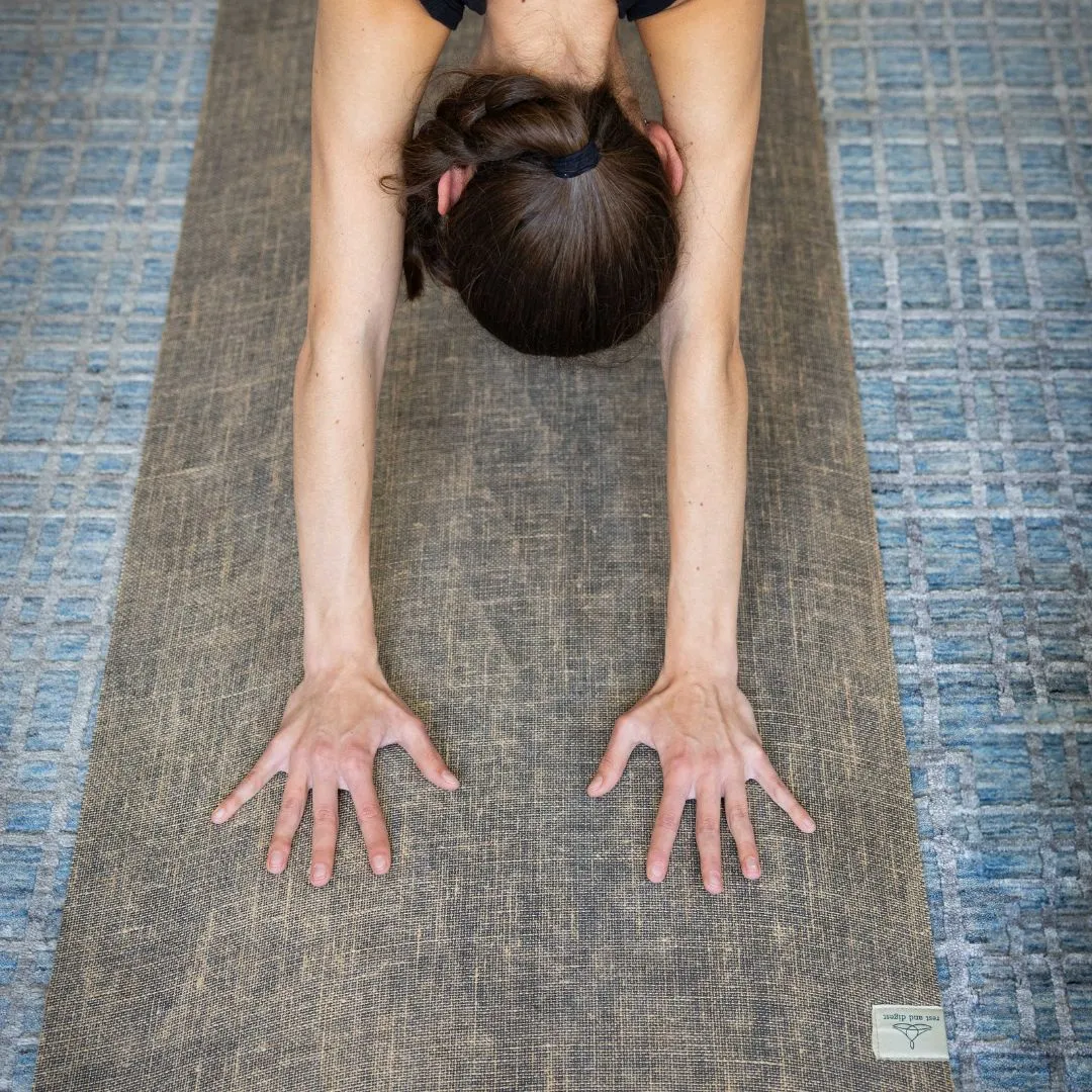 Rest and Digest Jute and Natural Rubber Yoga Mat and Carry Strap