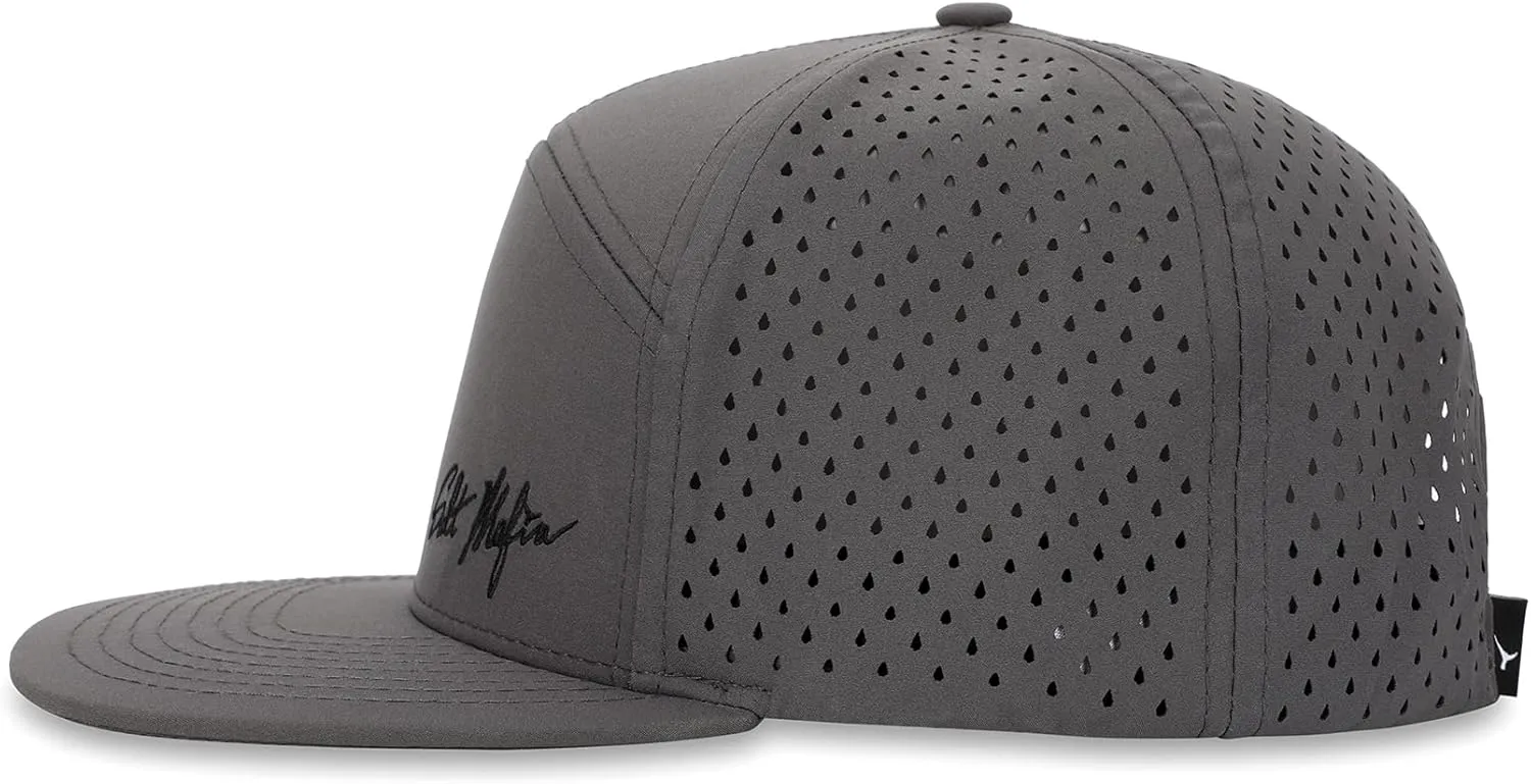 Salt Mafia Hats for Men - Waterproof Hats for Men, 7 Panel Flat Brim Surfer Hat