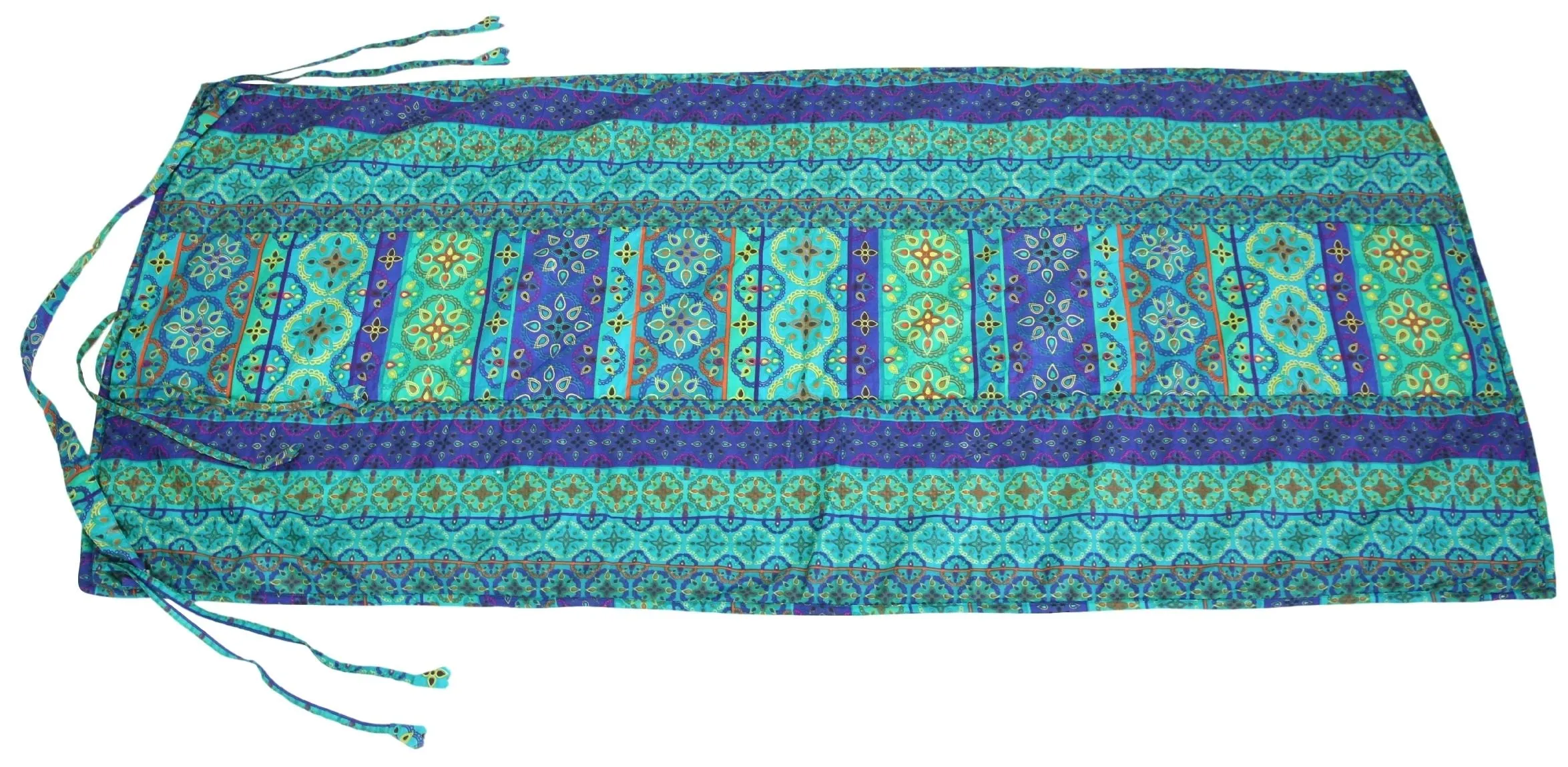 ShalinIndia Yogamat For Women And Girls Cotton Printed Reversible Cushioned,YMT02-1423,Blue,70X30 Inch