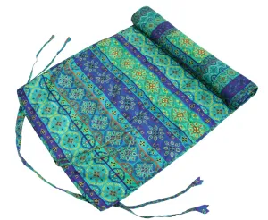 ShalinIndia Yogamat For Women And Girls Cotton Printed Reversible Cushioned,YMT02-1423,Blue,70X30 Inch
