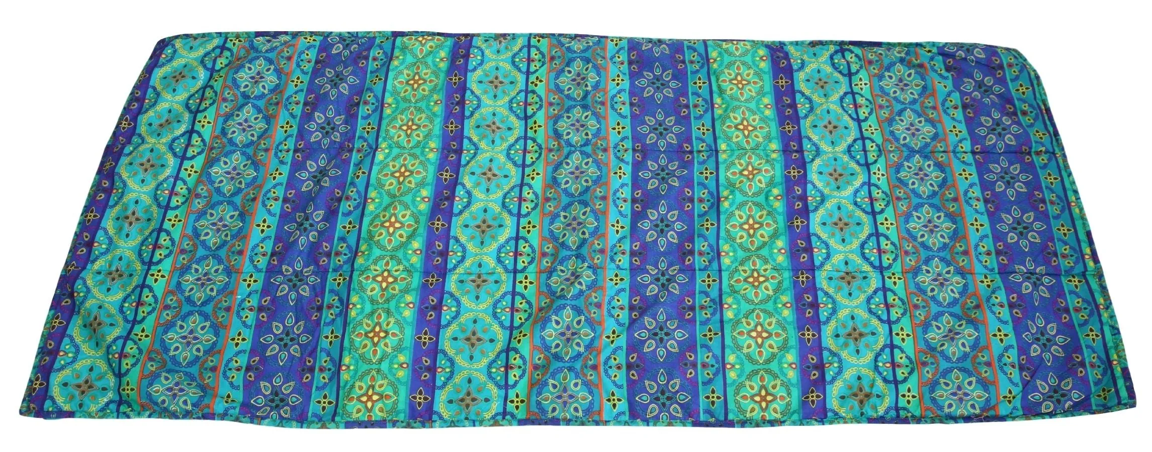 ShalinIndia Yogamat For Women And Girls Cotton Printed Reversible Cushioned,YMT02-1423,Blue,70X30 Inch