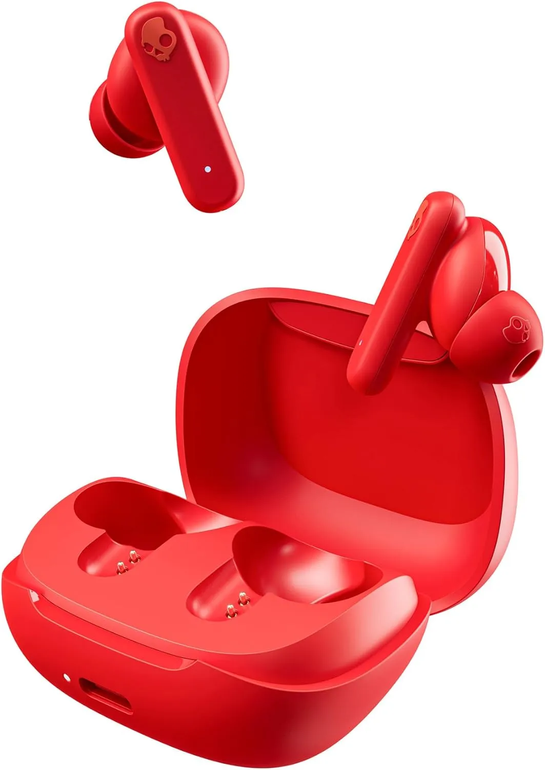 Skullcandy Smokin Buds Wireless Earbuds, Bluetooth Headphones, Noise Isolating Fit, Up to 20 Hours Battery, IPX4 Sweat and Water Resistant, Microphone for iPhone Android - Flame