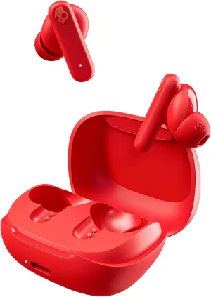 Skullcandy Smokin Buds Wireless Earbuds, Bluetooth Headphones, Noise Isolating Fit, Up to 20 Hours Battery, IPX4 Sweat and Water Resistant, Microphone for iPhone Android - Flame