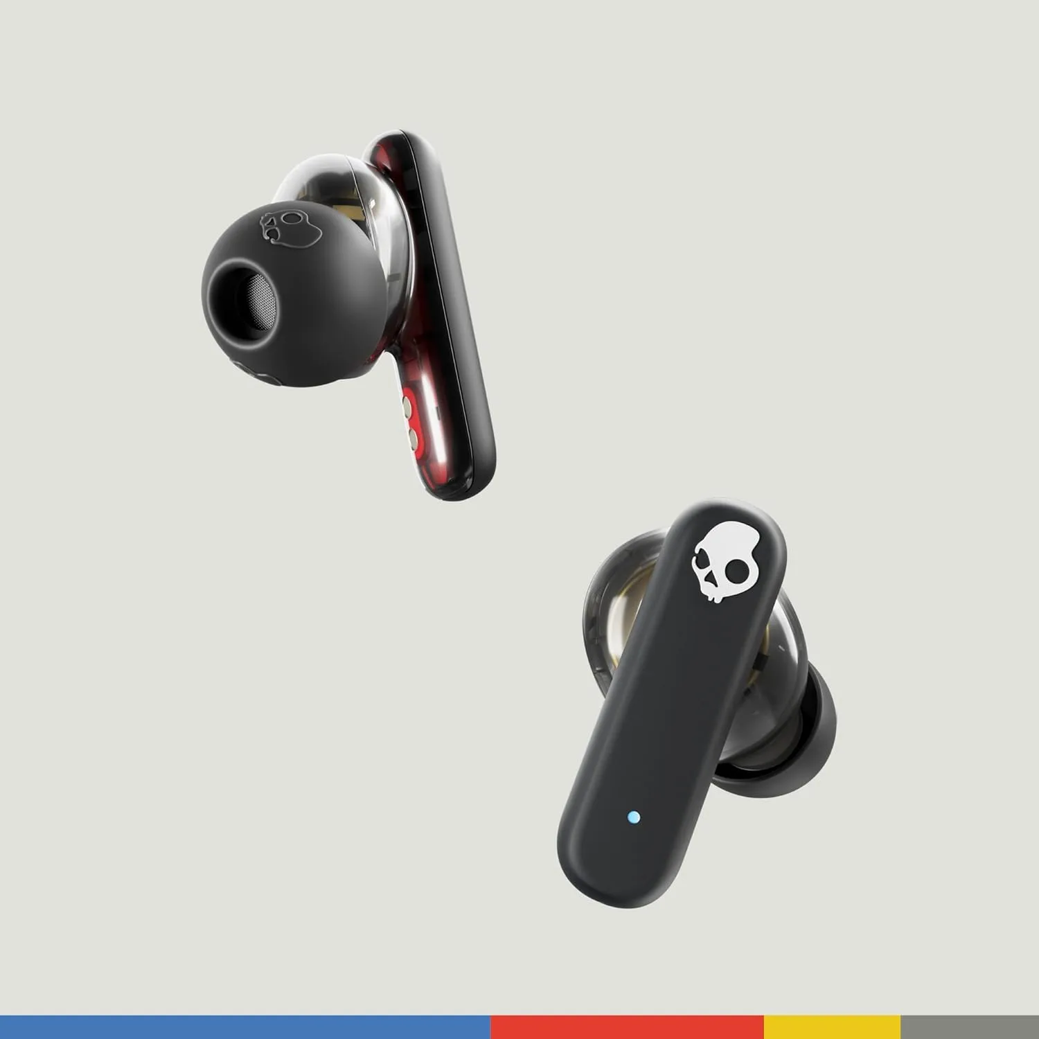 Skullcandy Smokin Buds Wireless Earbuds, Bluetooth Headphones, Noise Isolating Fit, Up to 20 Hours Battery, IPX4 Sweat and Water Resistant, Microphone for iPhone Android - Midnight Smoke