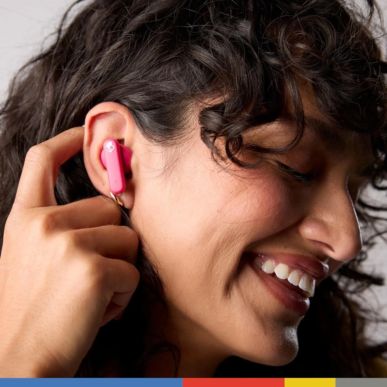 Skullcandy Smokin Buds Wireless Earbuds, Bluetooth Headphones, Noise Isolating Fit, Up to 20 Hours Battery, IPX4 Sweat and Water Resistant, Microphone for iPhone Android - Pink