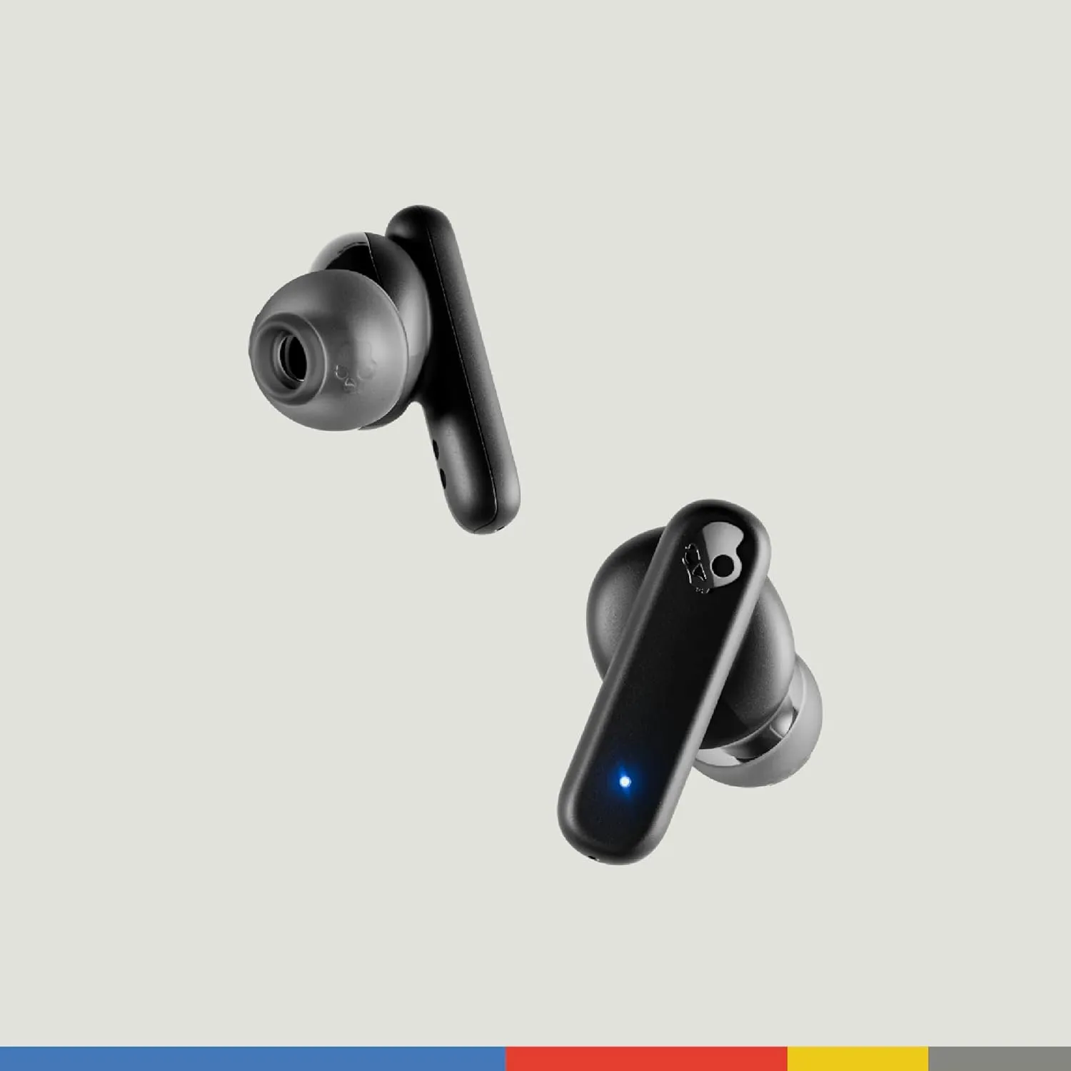 Skullcandy Smokin Buds Wireless Earbuds, Bluetooth Headphones, Noise Isolating Fit, Up to 20 Hours Battery, IPX4 Sweat and Water Resistant, Microphone for iPhone Android - True Black